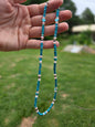 Pink opal and Kingman turquoise desert pearl necklace