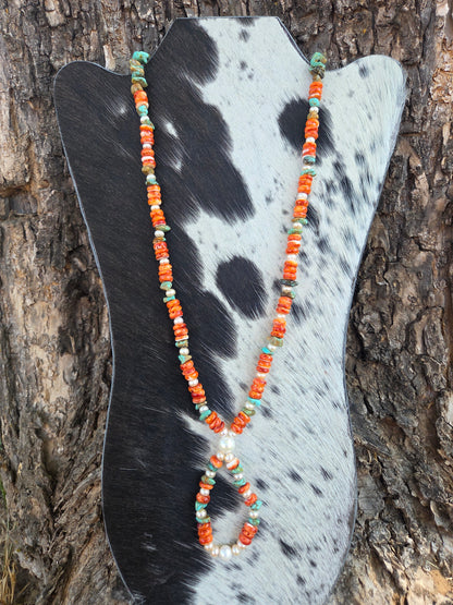 Spiny Oyster "Throw me a loop" necklace